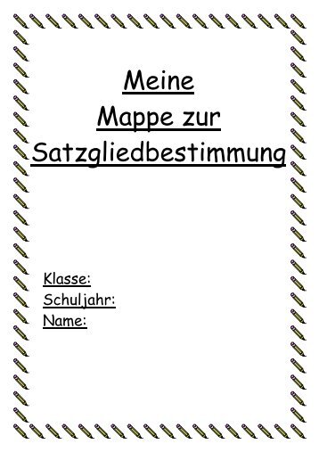 Meine Mappe zur Satzgliedbestimmung - Lehrerweb