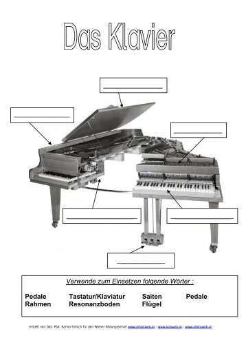 Verwende zum Einsetzen folgende Wörter : Pedale ... - Lehrerweb