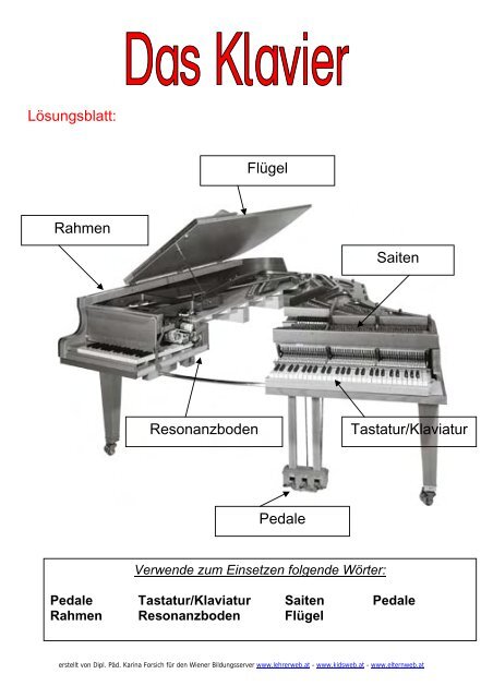 Verwende zum Einsetzen folgende Wörter : Pedale ... - Lehrerweb