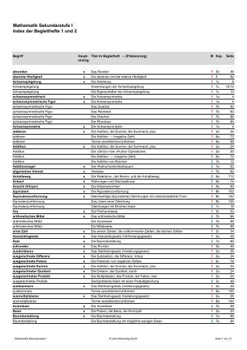 Begleithefte 1 und 2 - Lehrmittelverlag Zürich