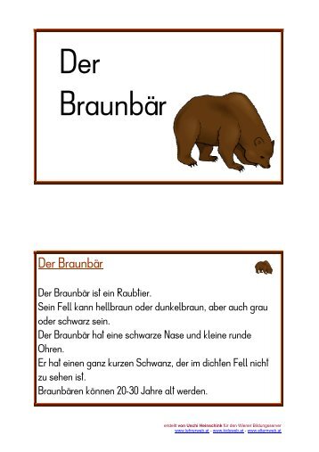 Der Braunbär - Lehrerweb