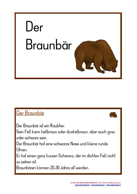 Der Braunbär - Lehrerweb