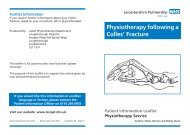 Physiotherapy following a Colles' Fracture