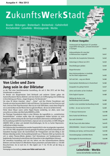 ZukunftsWerkStadt Ausgabe Mai 2013 - Stadt Leinefelde Worbis