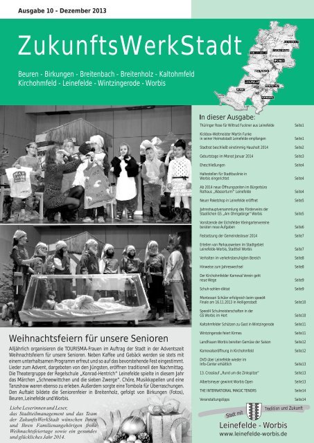 ZukunftsWerkStadt Ausgabe Dezember 2013 - Stadt Leinefelde ...