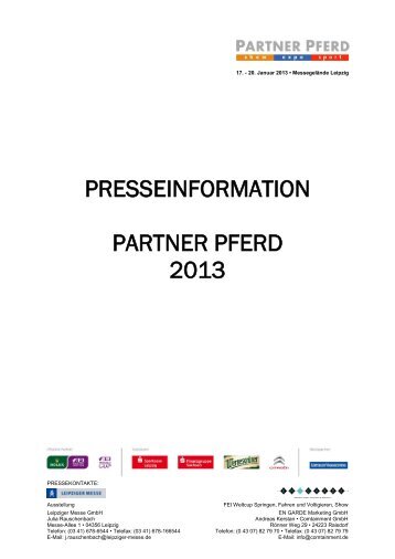 PRESSEINFORMATION PARTNER PFERD 2013 - Leipziger Messe