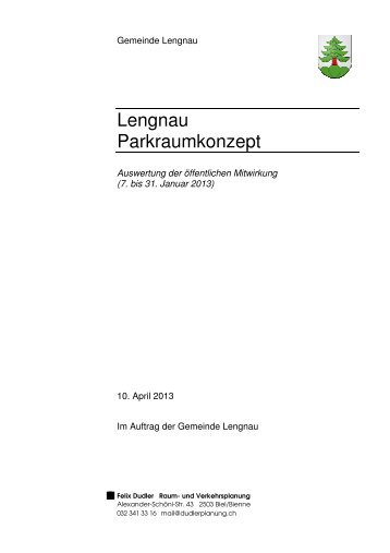 Auswertung Mitwirkung Parkplatzreglement