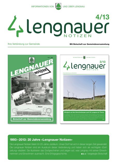 LN 2013-4.pdf - Einwohnergemeinde Lengnau BE