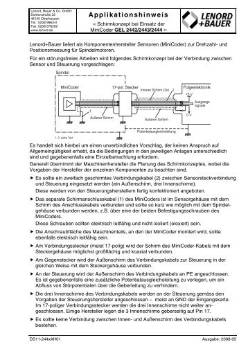 Applikationshinweis - Lenord+Bauer