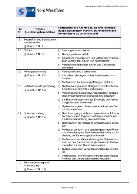 Ausbildungsrahmenplan für die Berufsausbildung zum ...