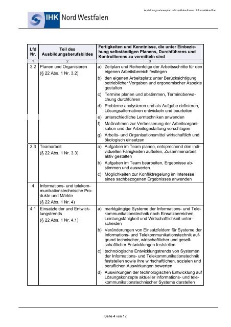 Ausbildungsrahmenplan für die Berufsausbildung zum ...