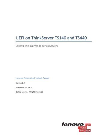 UEFI on ThinkServer TS140 and TS440 - Lenovo