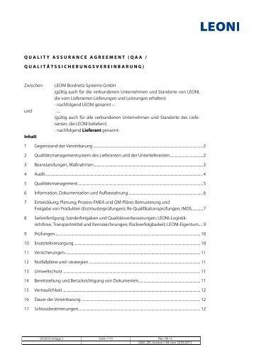 Quality Assurance Agreement - Deutsch - Rev09_13 - Leoni