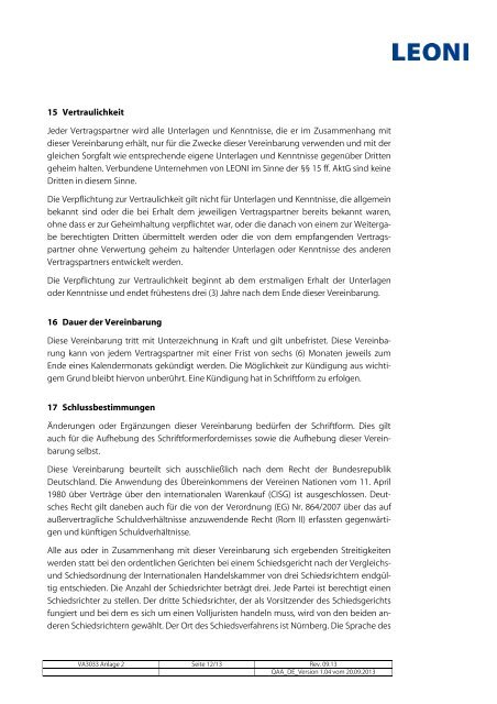 Quality Assurance Agreement - Deutsch - Rev09_13 - Leoni