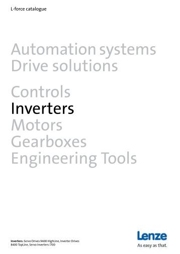 Catalogue Inverters (Servo Inverters) - Lenze