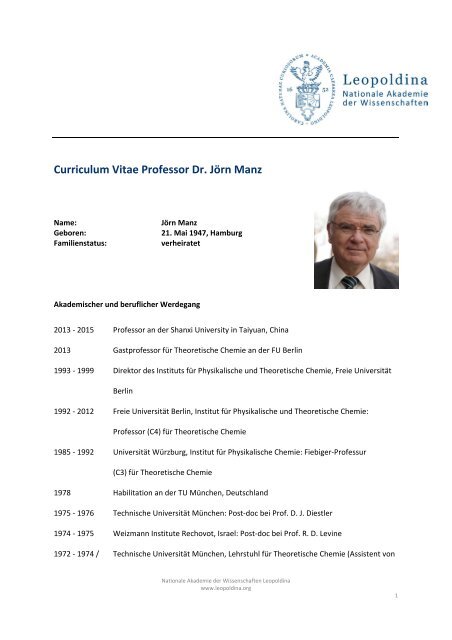 CV JÃ¶rn Manz - Deutsch (pdf) - Leopoldina