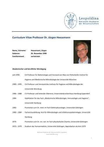 CV Jürgen Heesemann - Leopoldina