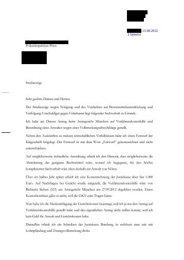 das Dokumente gegen Personal des Direktor Zierl am Amtsgericht ...