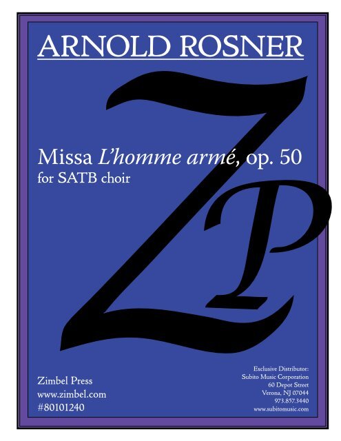 Rosner - Missa L’homme armé, op. 50