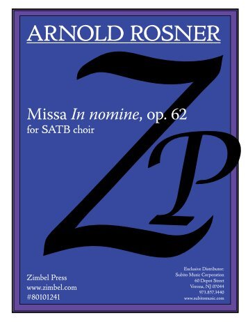 Rosner - Missa In nomine, op. 62