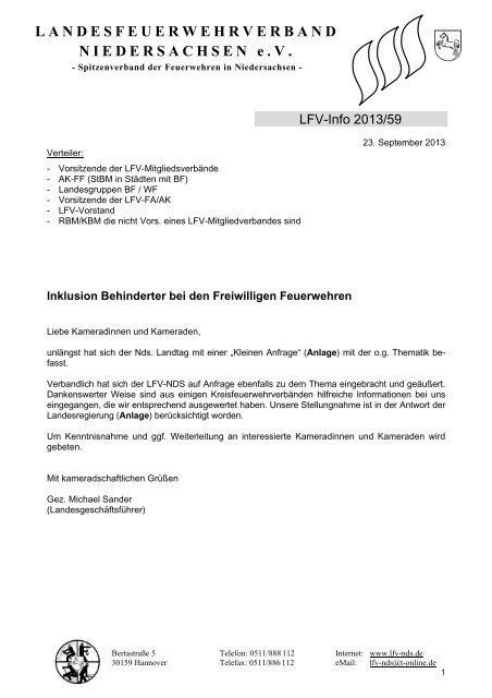 LANDESFEUERWEHRVERBAND NIEDERSACHSEN e.V.