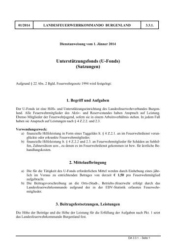 (U-Fonds) (Satzungen) - Landesfeuerwehrverband Burgenland