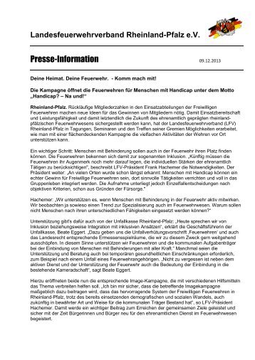 Presse-Information - Landesfeuerwehrverband Rheinland-Pfalz eV