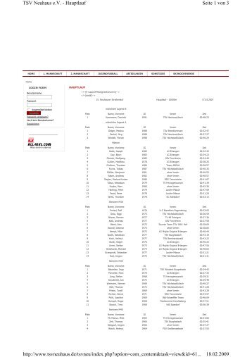 Seite 1 von 3 TSV Neuhaus e.V. - Hauptlauf 18.02.2009 http://www ...