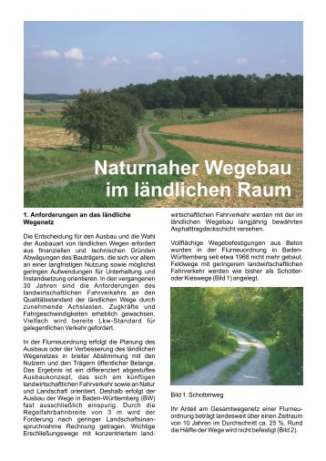 Naturnaher Wegebau im ländlichen Raum - Landesamt für ...