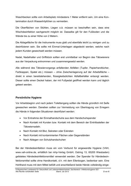 Merkblatt für Betreiber von Tatoo- und Piercingstudios - Bayerisches ...