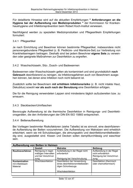 Rahmenhygieneplan für Infektionsprävention in Heimen und ...