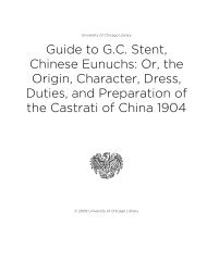 Guide to GC Stent, Chinese Eunuchs - The University of Chicago ...