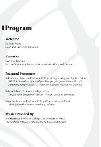 Program - University of Cincinnati Libraries