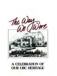 The Way We Were - UBC Library - University of British Columbia