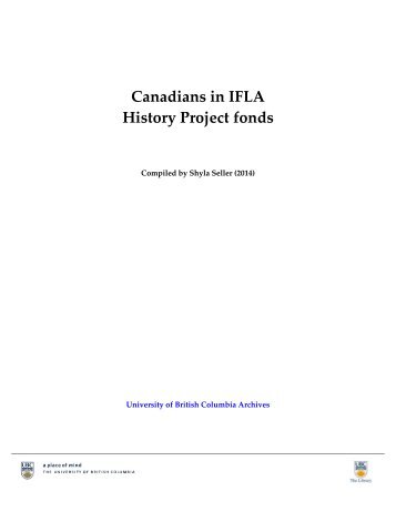 Canadians in IFLA History Project fonds - UBC Library - University of ...