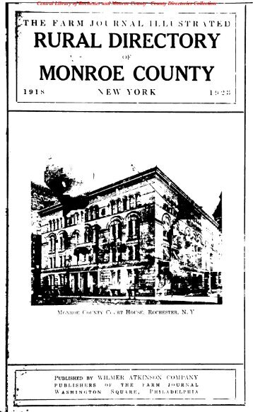 The Farm Journal Illustrated Rural Directory of Monroe County, New ...