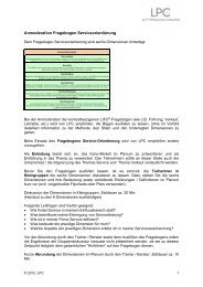 Anmoderation Fragebogen Serviceorientierung - LIFO
