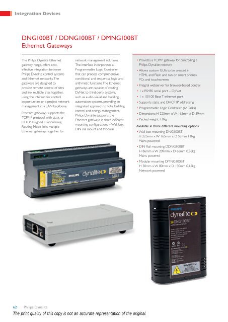 Networked Controls Product Catalogue - Philips