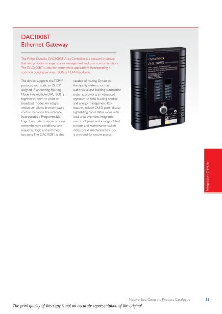 Networked Controls Product Catalogue - Philips