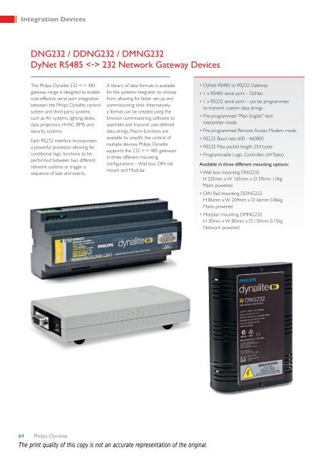 Networked Controls Product Catalogue - Philips