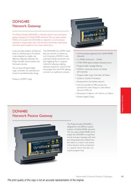 Networked Controls Product Catalogue - Philips