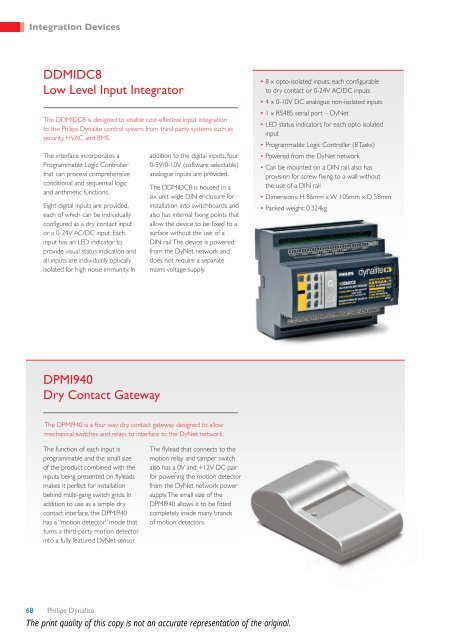 Networked Controls Product Catalogue - Philips