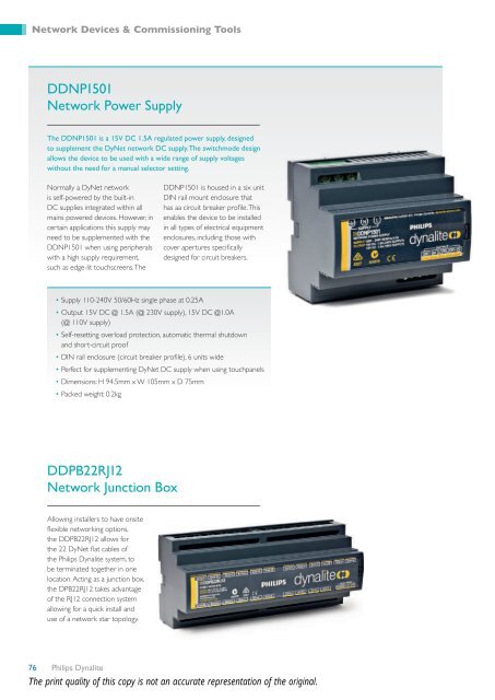 Networked Controls Product Catalogue - Philips