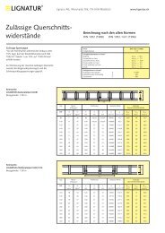 Zulässige Querschnitts- widerstände - Lignatur AG