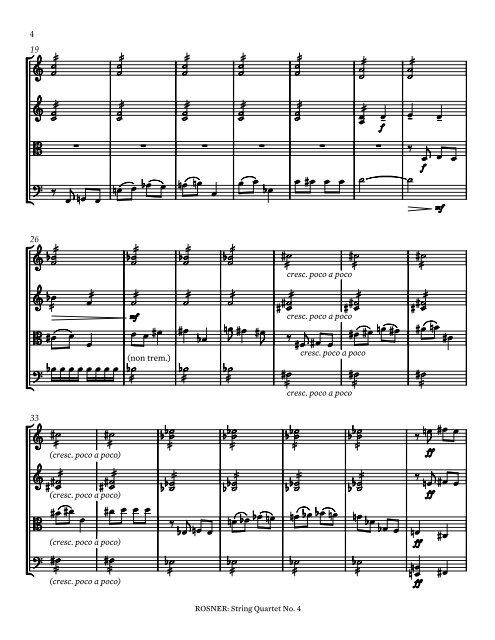 Rosner - String Quartet No. 4, op. 56