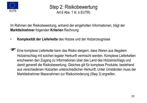 Auswirkungen der EUTR auf Schweizer Exporte von Holz ... - Lignum