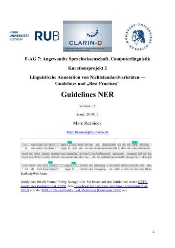 Guidelines NER - Institut fÃ¼r deutsche Sprache und Linguistik - Hu ...
