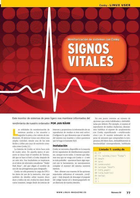 SIGNOS VITALES SIGNOS VITALES - Linux Magazine