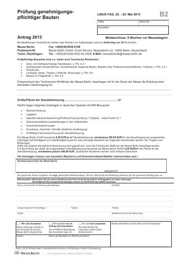 B2 Prüfung genehmigungspflichtiger Bauten 2013 - LinuxTag