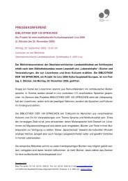 Pressemappe Bibliothek der 100 Sprachen (PDF) - Linz09